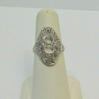 Ladies Antique Platinum Diamond Ring Possible Setting Size 8 1/4 Pg