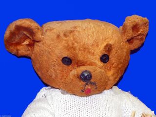 Antique 1930s Vintage Jointed Stuffed Teddy Bear 18 