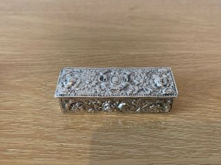Marked Spanish Sterling Silver 925 Pill Snuff Box.