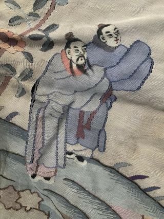 Antique Chinese Silk Kesi Landscape Scene 41.  5” X 10.  5” Banner Tapestry Art