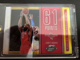 2018 - 19 Contenders Optic Playing The Numbers Game Gold Prizm James Harden 03/10