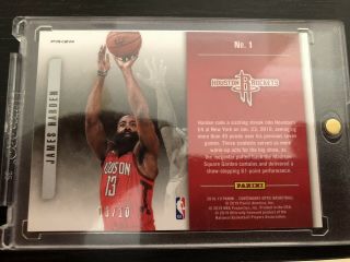 2018 - 19 Contenders Optic Playing The Numbers Game Gold Prizm James Harden 03/10 2