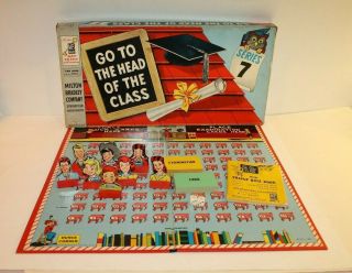 Vintage 1955 Milton Bradley Go To The Head Of The Class Board Game 4175 Complete