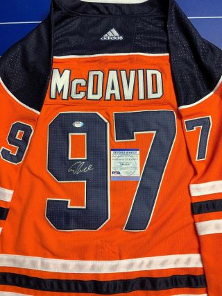 Connor Mcdavid Signed Jersey Psa/dna Edmonton Oilers Adult L