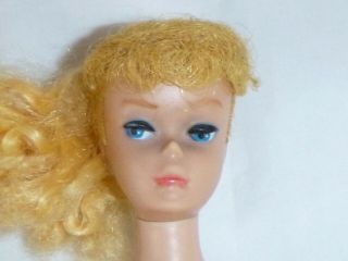 Vtg 1961 Barbie Ponytail 5 Doll 850 Blonde Green Ear
