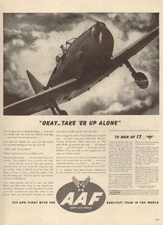 1945 Ww2 Era Ad Us Army Air Force Fairchild Pt 26 Training Plane 100416
