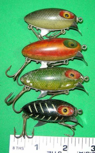 8076 4 - Vintage Clark " Water Scout " Fishing Lures