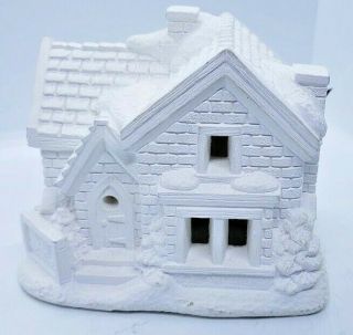 Wee Crafts Accents Unlimited Walnut Grove Vicarage Lighted House Paint Piece Vtg