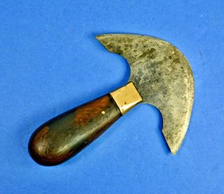 Antique Leather - Cutting Knife/Tool by Osborne & Co,  w Hand - Made Leather Sheath 2