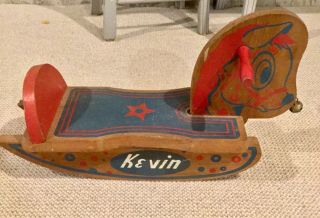 Vintage Toy Wooden Rocking Horse For Toddler