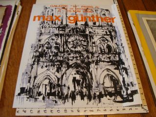 Vintage Art Poster: 1968 Max Gunther Galerie 18 Paris Silk Screen Poster