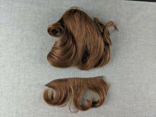 Vintage 100 Human Hair Doll Wig Jonas 12 - 13” Light Brown Straight/wavy Hair