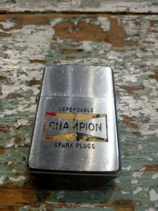 Vintage Zippo Lighter Champion Spark Plugs Advertising