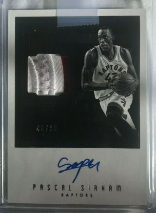 2016 - 17 PANINI NOIR PASCAL SIAKAM /99 BLACK AND WHITE ROOKIE PATCH AUTO RPA  2