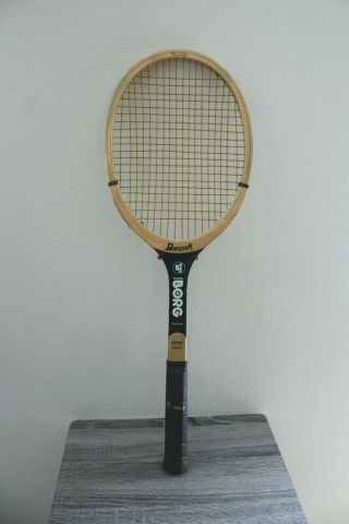 Vintage Bancroft Bjorn Borg Personal Wood Tennis Racquet Racket 4 3/4 M