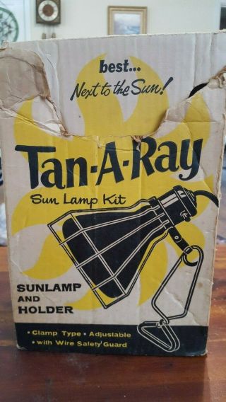 Vintage Tan - A - Ray Sunlamp W/box 275 Watt Bulb Great Graphics