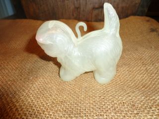 Vintage Hollow Clear White Plastic Cat Christmas Tree Ornament