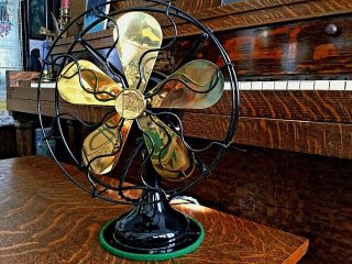 Antique Electric Fan Brass Restored R&m Vintage Old Oscillating