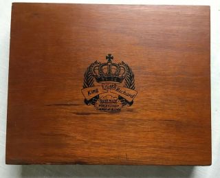 Empty King Richard Royal Tycoon Hinged Wooden 25 Cigar Box 8 1/2 X 10 3/4 X 2 "