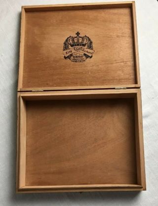 Empty King Richard Royal Tycoon Hinged Wooden 25 Cigar Box 8 1/2 x 10 3/4 x 2 