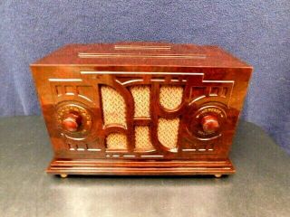 Vintage 1930s Old Antique Automatic Ultra Art Deco Bakelite & Brass Tube Radio