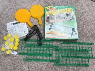 Vintage 1982 Parker Brothers Nerf Ping Pong With Balls,  Paddles,  Net -