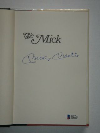 Mickey Mantle Signed The Mick Autographed Book Beckett Bas Certifed Authentic