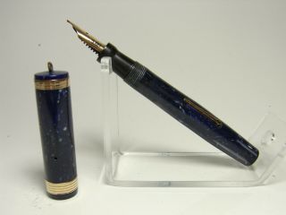 Vintage Mabie Todd Swan 54 Eternal Fountain Pen Lapis Lazuli Flexy M Nib