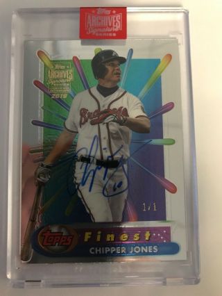 Chipper Jones 1 Of 1 1/1 Auto 2019 Topps Archives Autograph Only 1 In The World
