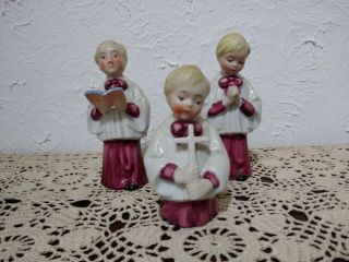 Vintage Porcelain Choir Boy Trio Made In Japan 50s 60s