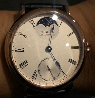 Tisell Watch Sun And Moon Gold,  Vintage Style