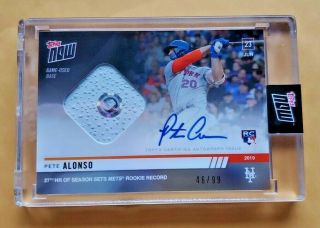 PETE ALONSO 2019 TOPPS NOW BASE RELIC AUTO CARD 422A METS SP 46/99 ENCASED ROY? 2