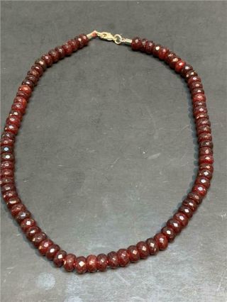 Vintage Faceted Garnet Bead Necklace