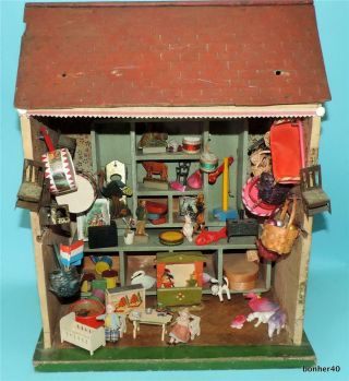 Rare Childrens Antique Dutch Dollhouse Room 1930s Toyshop