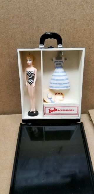 Vintage Barbie Doll and Travel Case Christmas Ornaments 1999 Holiday 3
