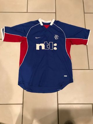 Rangers Scotland Home Football Shirt 2001 - 2002 Nike Soccer Jersey Size M