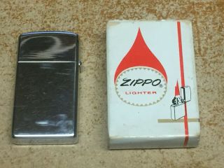 Vintage 1958 Zippo Chrome Slim Lighter Bradford Pa Usa