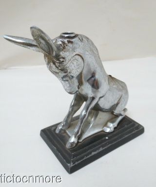 Vintage Ronson Art Metal Chrome Donkey Striker Table Lighter