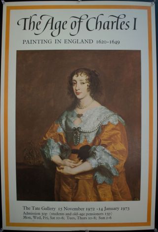 1972 The Age Of Charles I Painting At The Tate Gallery Poster Vintage