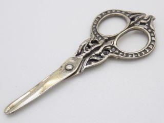 Vintage Solid Silver Italian Made Large Scissors Miniature Hallmarked Figurine