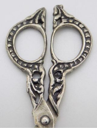 Vintage Solid Silver Italian Made Large Scissors Miniature Hallmarked Figurine 3
