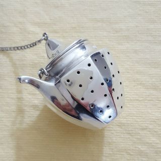 Vintage Webster Sterling Tea Ball Infuser (teapot Shape) W/chain