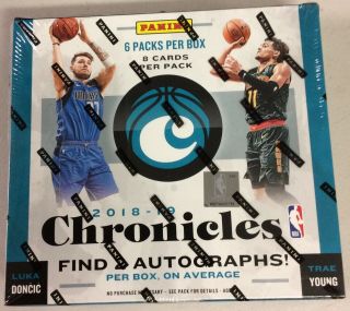 2018 - 19 Panini Chronicles Basketball Factory Hobby Box (dented)