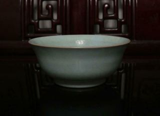 Old Chinese Ru Kiln Celadon Porcelain Bowl 5.  51”