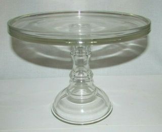 Vintage Tall Clear Glass Cake Plate Stand 8 " H