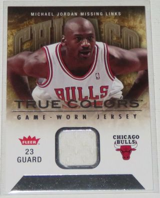 2007/08 Michael Jordan Bulls Fleer Missing Links Game - Worn Jersey Card Mj - 4 Nm