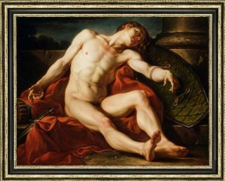 Old Master - Art Antique Oil Painting Art Portrait Male Nude On Canvas 30 " X40 "
