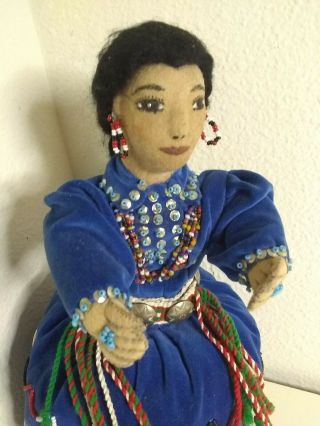 Gorgeous Kay Bennett Doll Navajo Rare Antique Native American Indian Mexico