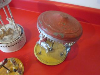 Misc Antique late 1800s - TIN - WIND UP - CAROUSEL TOYS for RESTORATION / PARTS 2