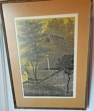 Rare Yukio Katsuda 1976 Signed / Dated 48/100 Landscape W/ Gallery Label $99